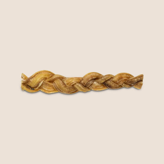 Grass-fed braided bully sticks or beef pizzle dog treats